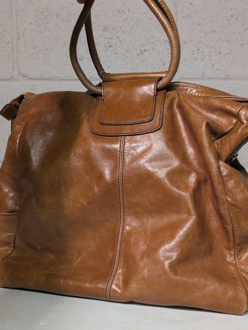 HOBO Sheila Brown Large Leather Top Handle Tote Handbag - Picture 9 of 9